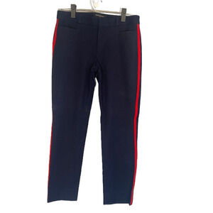 Banana Republic Women’s Sloan Navy Blue Pants With Red Stripe Side Panel Size 4